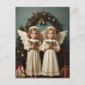 Feestelijke Kerst waterverf Angels Vakantie Feestdagenkaart (Voorkant)