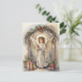 Feestelijke Kerst waterverf Angels Vakantie Feestdagenkaart (Staand voorkant)