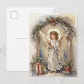 Feestelijke Kerst waterverf Angels Vakantie Feestdagenkaart (Voorkant / Achterkant)