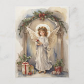 Feestelijke Kerst waterverf Angels Vakantie Feestdagenkaart (Voorkant)