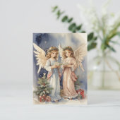 Feestelijke Kerst waterverf Angels Vakantie Feestdagenkaart (Staand voorkant)