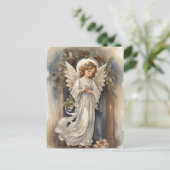 Feestelijke Kerst waterverf Angels Vakantie Feestdagenkaart (Staand voorkant)