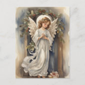 Feestelijke Kerst waterverf Angels Vakantie Feestdagenkaart (Voorkant)