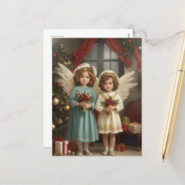 Feestelijke Kerst waterverf Angels Vakantie Feestdagenkaart
