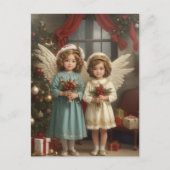 Feestelijke Kerst waterverf Angels Vakantie Feestdagenkaart (Voorkant)