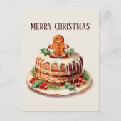 Feestelijke kerst waterverf cake tekst toevoegen briefkaart (Voorkant)