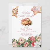 Feestelijke kerst Waterverf Cookie Exchange Kaart (Voorkant)