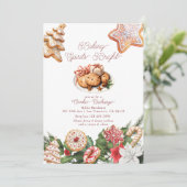 Feestelijke kerst Waterverf Cookie Exchange Kaart (Staand voorkant)