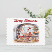 Feestelijke Kerst waterverf elf bakken tekst toevo Feestdagenkaart (Staand voorkant)