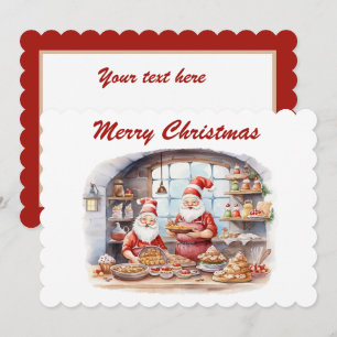 Feestelijke Kerst waterverf elf bakken tekst toevo Feestdagenkaart