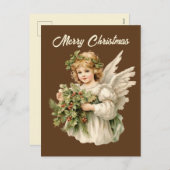 Feestelijke Kerst waterverf Engel Feestdagenkaart (Voorkant / Achterkant)