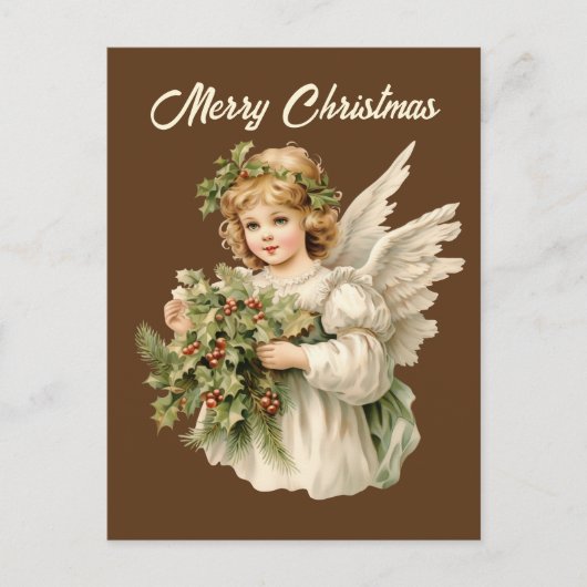 Feestelijke Kerst waterverf Engel Feestdagenkaart (Voorkant)