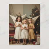 Feestelijke Kerst waterverf engelen Vakantie  Feestdagenkaart (Voorkant)