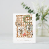 Feestelijke kerst waterverf feestdagenkaart (Staand voorkant)