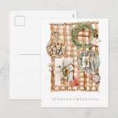 Feestelijke kerst waterverf feestdagenkaart (Voorkant / Achterkant)