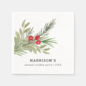 Feestelijke kerst Waterverf groen Servet (Voorkant)