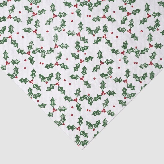 Feestelijke Kerst Waterverf Holly Tissuepapier (Detail)