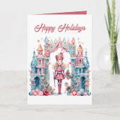 Feestelijke Kerst waterverf notenkraker tekst toev Feestdagen Kaart (Voorkant)