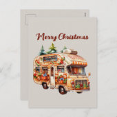 Feestelijke Kerst waterverf peperkoek camper Feestdagenkaart (Voorkant / Achterkant)