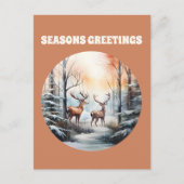 feestelijke kerst waterverf rendieren tekst toevoe feestdagenkaart (Voorkant)