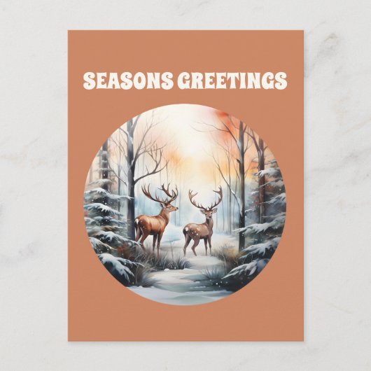 feestelijke kerst waterverf rendieren tekst toevoe feestdagenkaart (Voorkant)