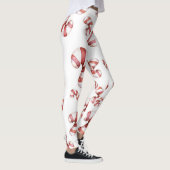 Feestelijke Kerst Waterverf Rood Wit Snoep Cane Leggings (Rechts)