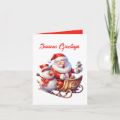 Feestelijke Kerst waterverf Santa Kaart (Voorkant)