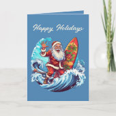 Feestelijke Kerst waterverf Santa strand Kaart (Voorkant)