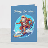 Feestelijke Kerst waterverf Santa strand Kaart (Voorkant)