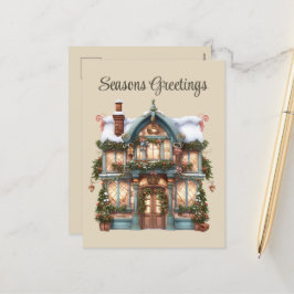 Feestelijke Kerst waterverf shop tekst toevoegen V Feestdagenkaart