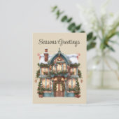 Feestelijke Kerst waterverf shop tekst toevoegen V Feestdagenkaart (Staand voorkant)