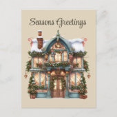 Feestelijke Kerst waterverf shop tekst toevoegen V Feestdagenkaart (Voorkant)