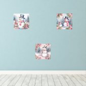 Feestelijke Kerst waterverf Sneeuwman Muurkunst Sets (Houten vloer)