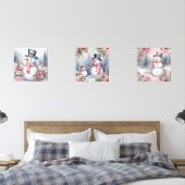 Feestelijke Kerst waterverf Sneeuwman Muurkunst Sets (Slaapkamer)