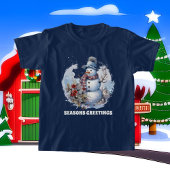 Feestelijke Kerst waterverf sneeuwpop tekst toevoe T-shirt