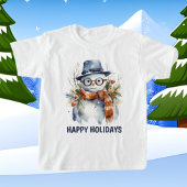 Feestelijke Kerst waterverf sneeuwpop tekst toevoe T-shirt