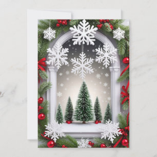 Feestelijke Kerst Weergave in Winkelraam Kaart