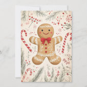 Feestelijke Kerst Wenskaart Gingerbread Man Feestdagenkaart (Voorkant)