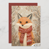 Feestelijke kerst Wenskaart kerst vos Feestdagenkaart (Voorkant / Achterkant)