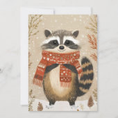 Feestelijke kerst Wenskaart Racoon Feestdagenkaart (Voorkant)