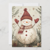 Feestelijke Kerst Wenskaart Sneeuwman Feestdagenkaart (Voorkant)