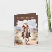 Feestelijke Kerst Western Santa tekst toevoegen Feestdagen Kaart (Voorkant)