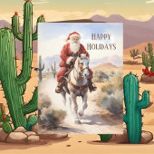 Feestelijke Kerst Western Santa tekst toevoegen Feestdagen Kaart