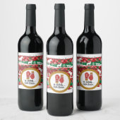 Feestelijke Kerst Wijnfles Label Wijn Etiket (Flessen)