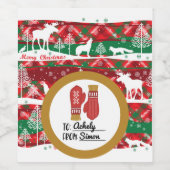 Feestelijke Kerst Wijnfles Label Wijn Etiket (Enkel label)