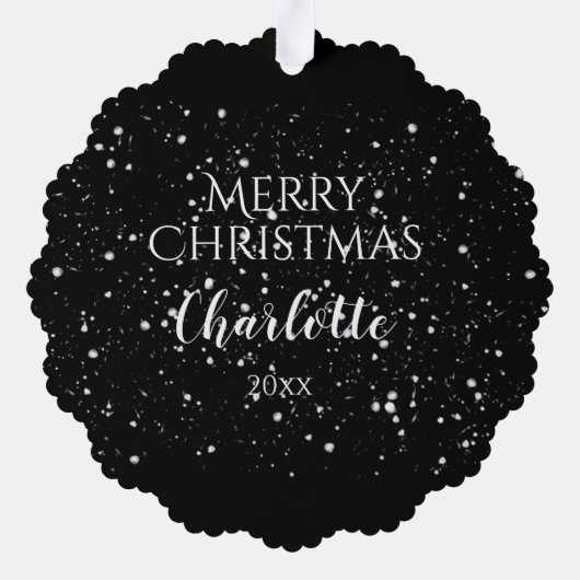 FEestelijke KERST WINKELGEVEL, GEpersonaliseerd Ornament Kaart (Achterkant)