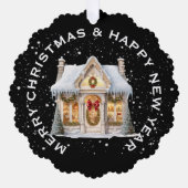 FEestelijke KERST WINKELGEVEL, GEpersonaliseerd Ornament Kaart (Voorkant)