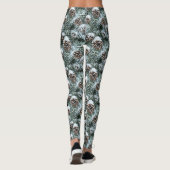 Feestelijke kerst winter sneeuw pinecones leggings (Achterkant)
