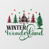 feestelijke kerst winter wonderland raamsticker (Vel)
