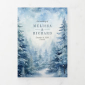 Feestelijke Kerst Winterdorp QR-code Huwelijk Drieluik Uitnodiging (Cover)